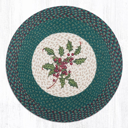 27 X 27 In Jute Round Holly Patch